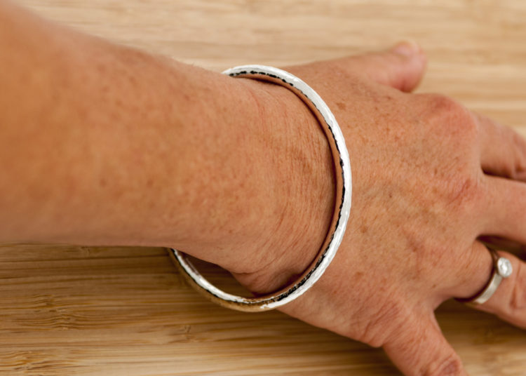 Eden 5 Hammered Solid Silver Bangle