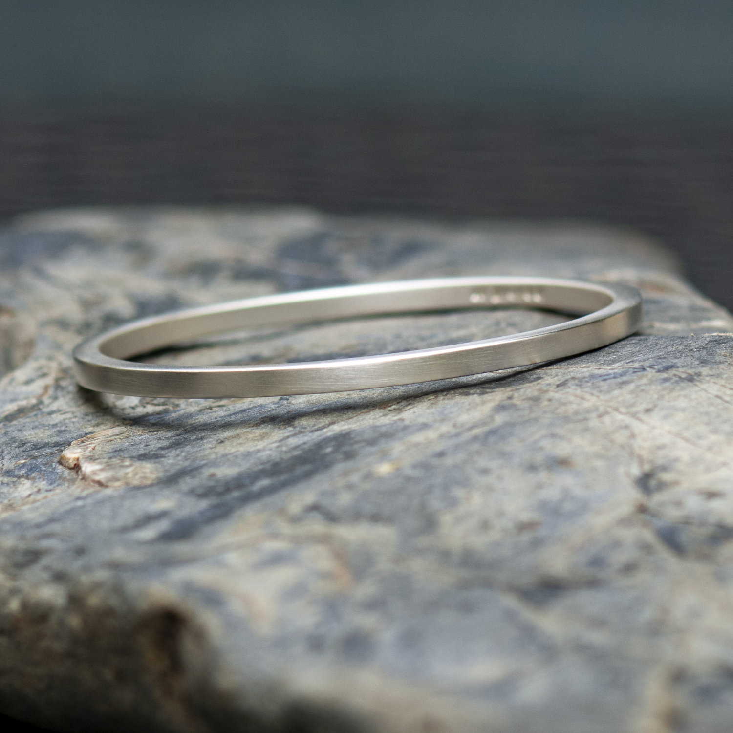 Newlyn 4 Solid Silver Handmade Bangle- London Hallmarked. 4mm Square