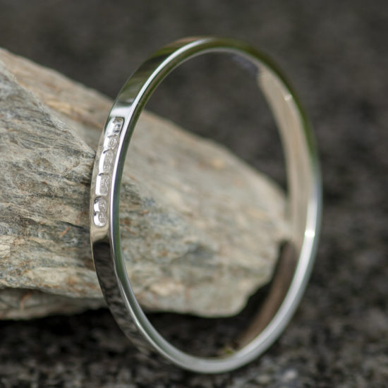 Zennor 6 Heavy Solid Silver Bangle, Handmade in Cornwall. outside display London Hallmarks - 6mm wide.