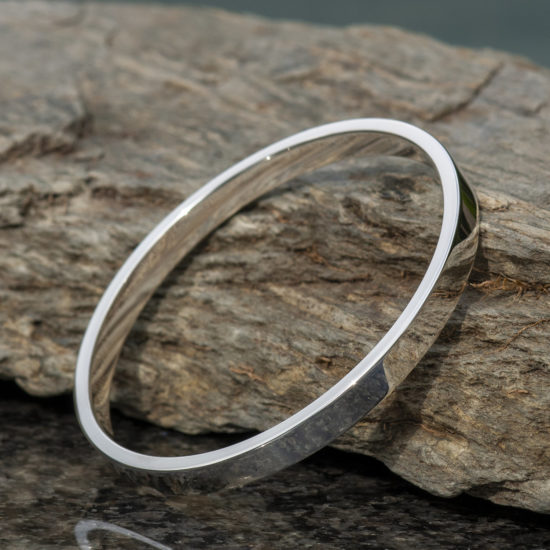 Zennor 6 chunky Solid Silver Bangle, Handmade in Cornwall. London Hallmarks - 6mm wide.