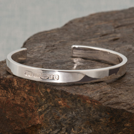 Zennor 8 Solid Silver Chunky Heavy Cuff Handmade in Cornwall, Staggered London Hallmarked. 8mm Wide