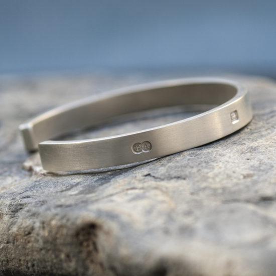 Zennor 8 Heavy Cuff Solid Silver Chunky Bracelet Handmade in Cornwall, Staggered London Hallmarked. 8mm Wide