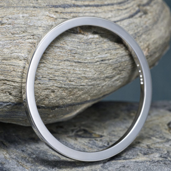 Newlyn 5 Handmade Solid Silver Polished Bangle. 5mm Square edged sterling silver bracelet, London Hallmarked