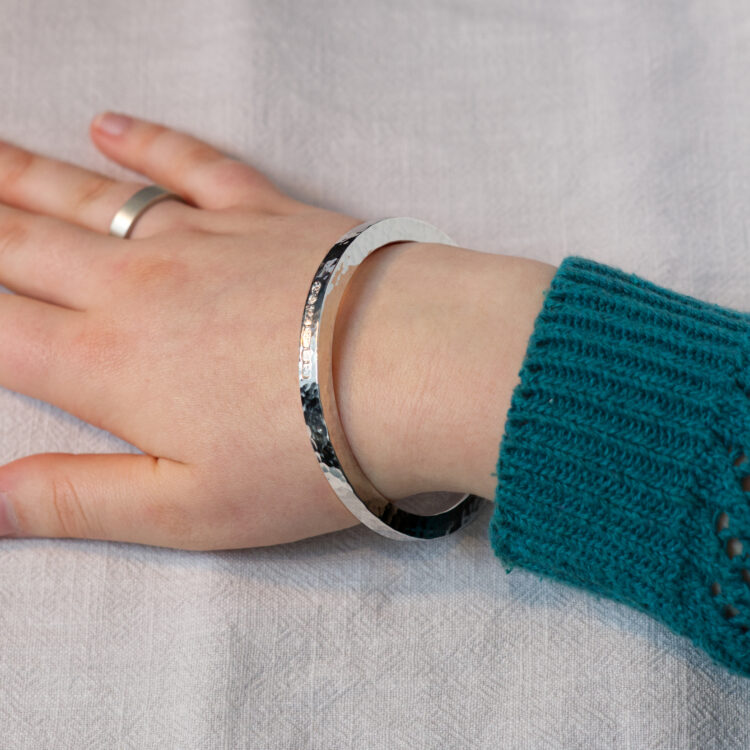 Unique Statement Chunky Solid Silver Bangle - Newlyn 6 - Image 3