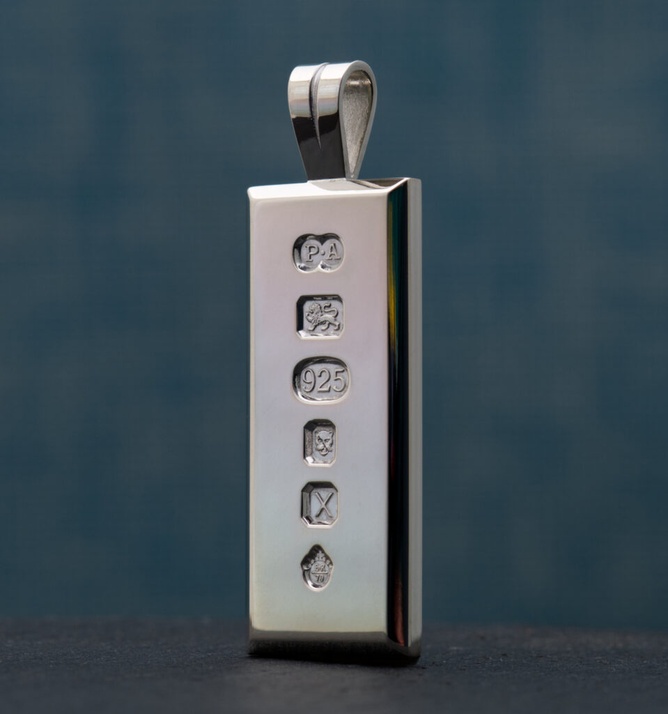 Solid Silver Queens Jubilee Ingot Pendant - Kerensa Jewellery Solid Silver Queens Jubilee Ingot Pendant - Kerensa Jewellery