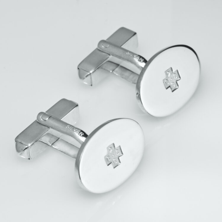 Men's Silver Cufflinks 2000 Millennium Hallmark - Image 2