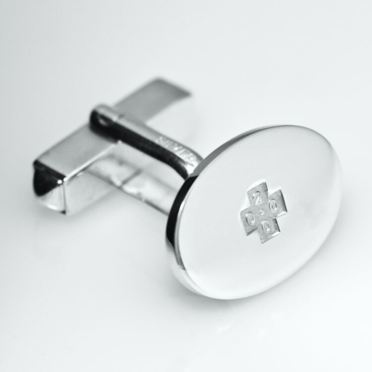 Men's Silver Cufflinks 2000 Millennium Hallmark - Image 3